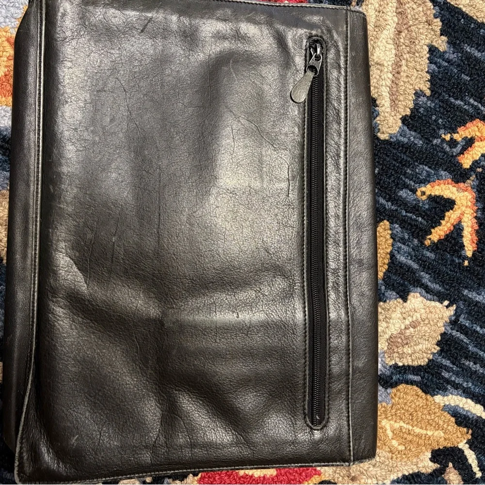 Vintage Goldpfeil Leather Briefcase Clutch Black